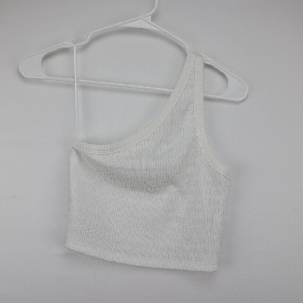 American Eagle Smocked One Shoulder Top/ Bra‎ White Small